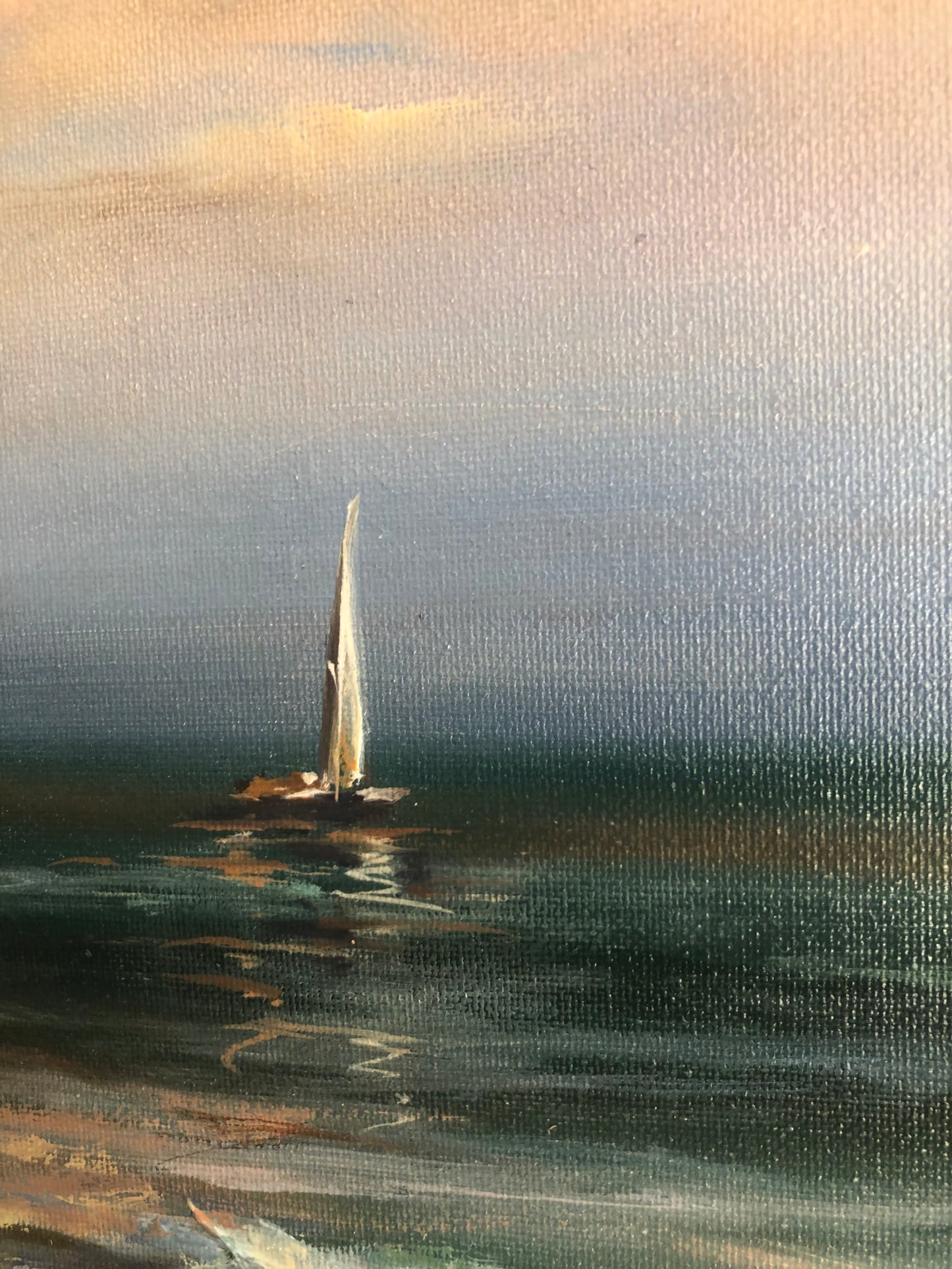 Meet Me at the Sunset, original oil ocean painting