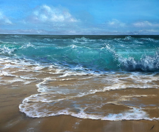Pearly Tide, 50x60 cm, original oil painting