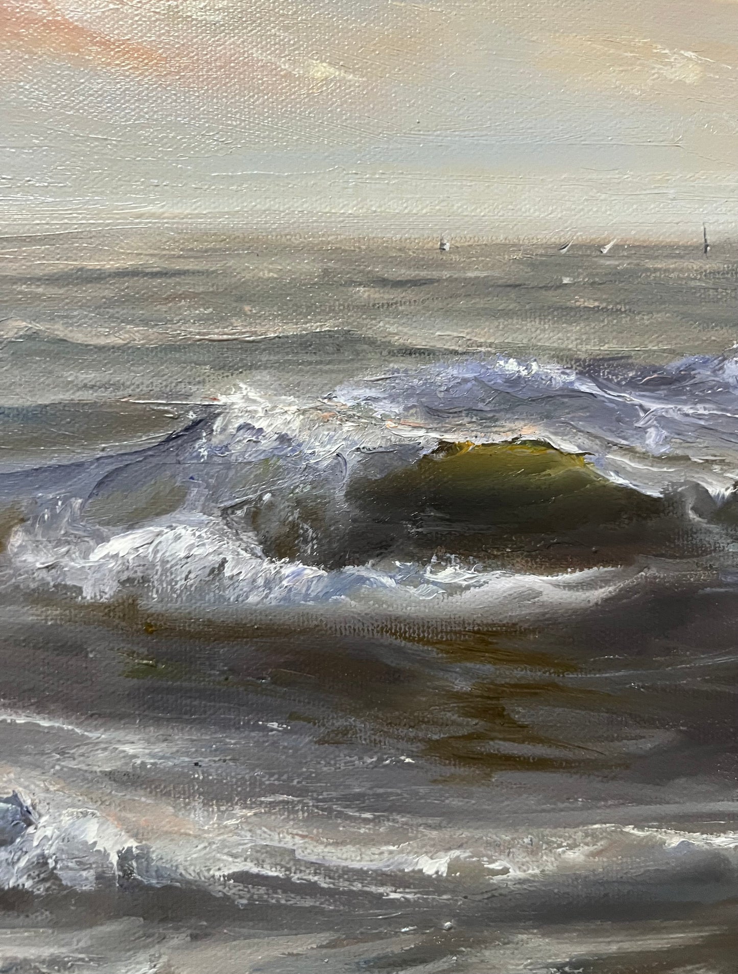 Blurry Skies , original oil painting, seascape
