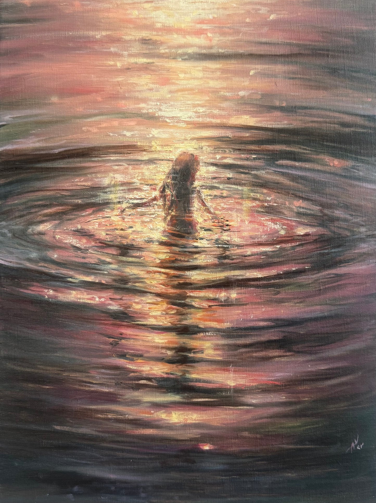 Collecting Stardust, 30x40 cm, Linen, original oil painting