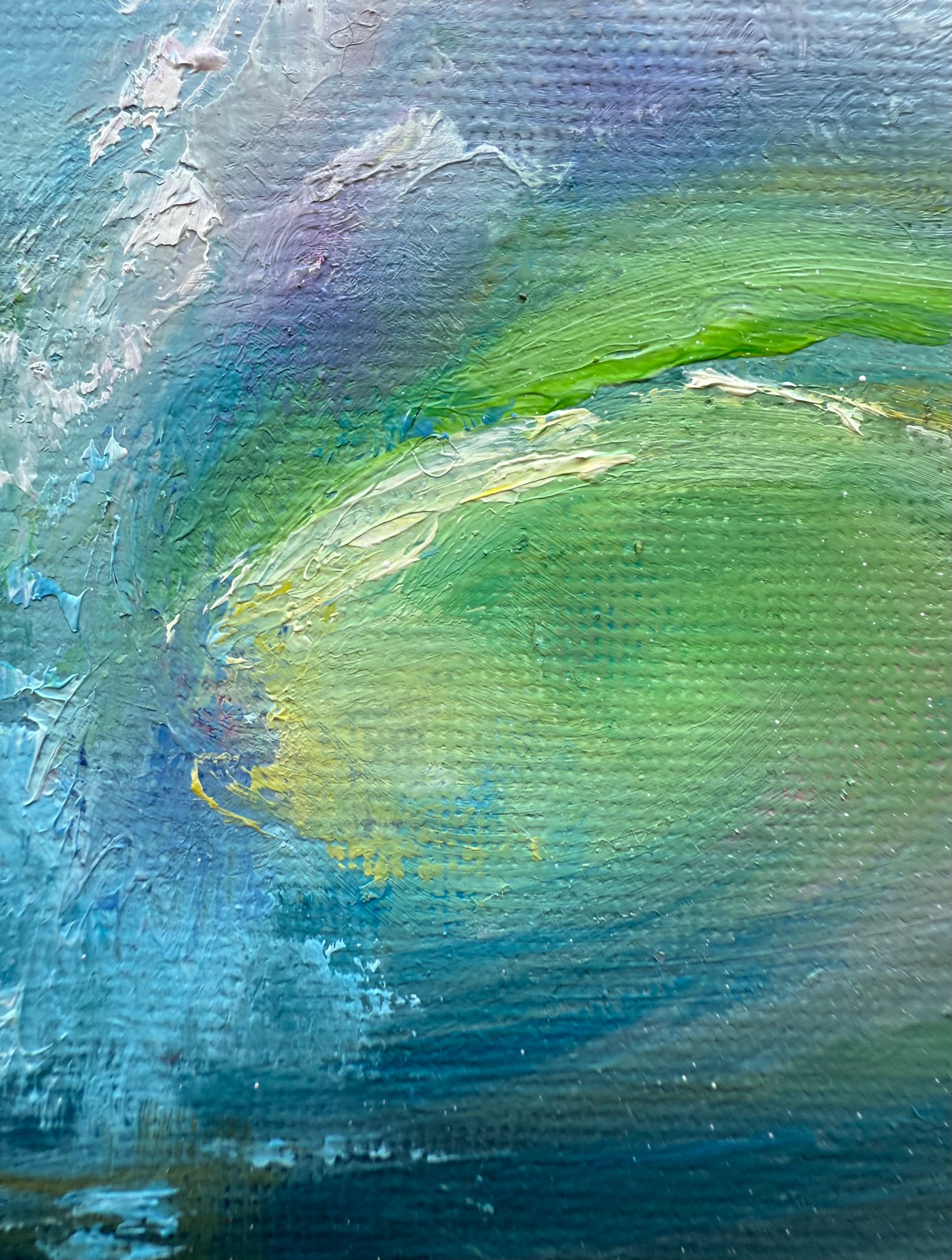 Close up of an oil seascape.