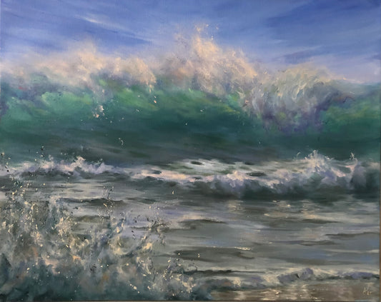 Sunny Storm, 40x50 cm, original oil painting, seascape