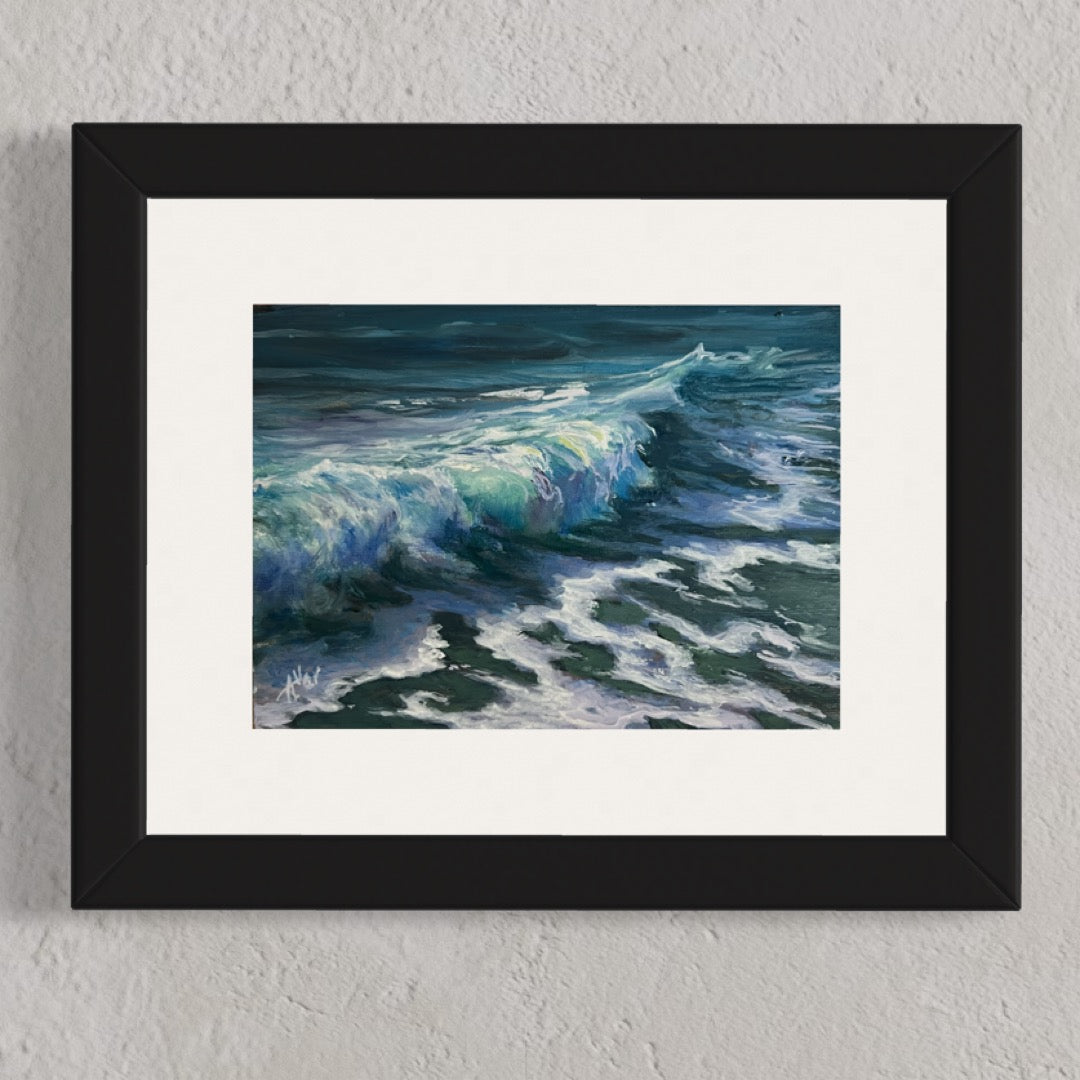 Rolling Gems, 13x18 cm, original seascape oil painting