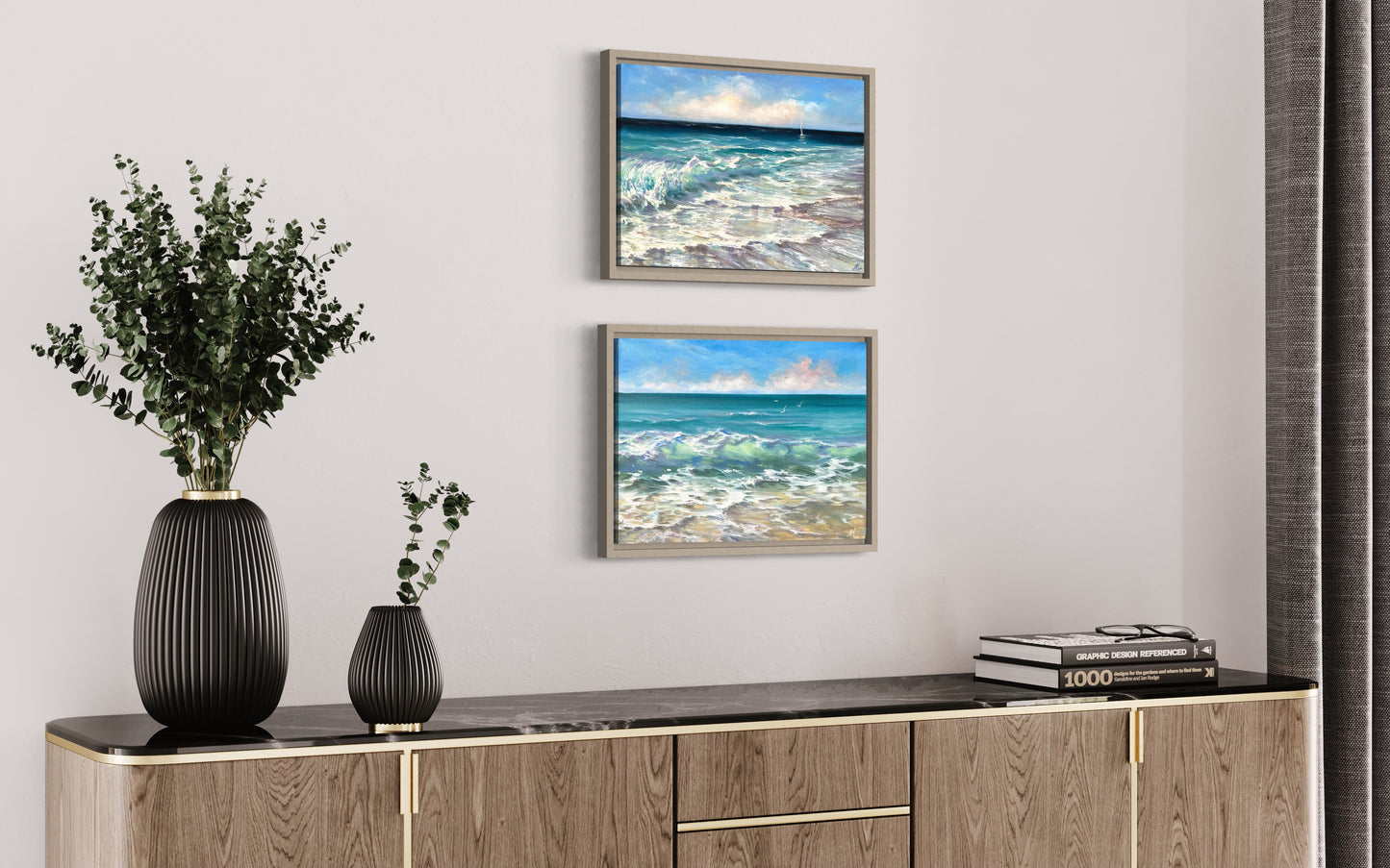 Soft Waves, original oil painting, seascape