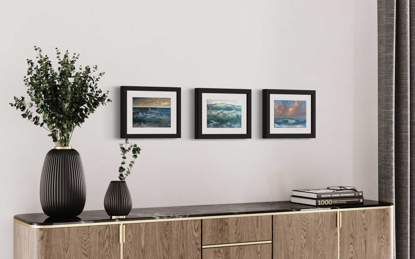 Breaking Dusk I, 13x18 cm, original seascape oil painting