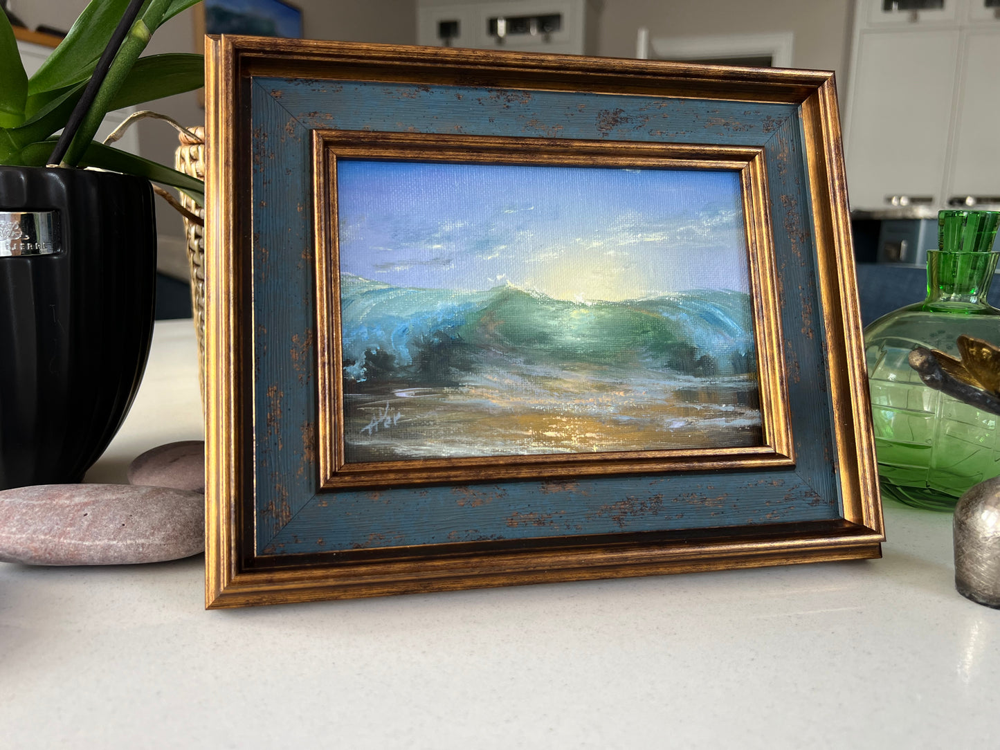 Rising Together, 13x18 cm, original seascape, oil painting