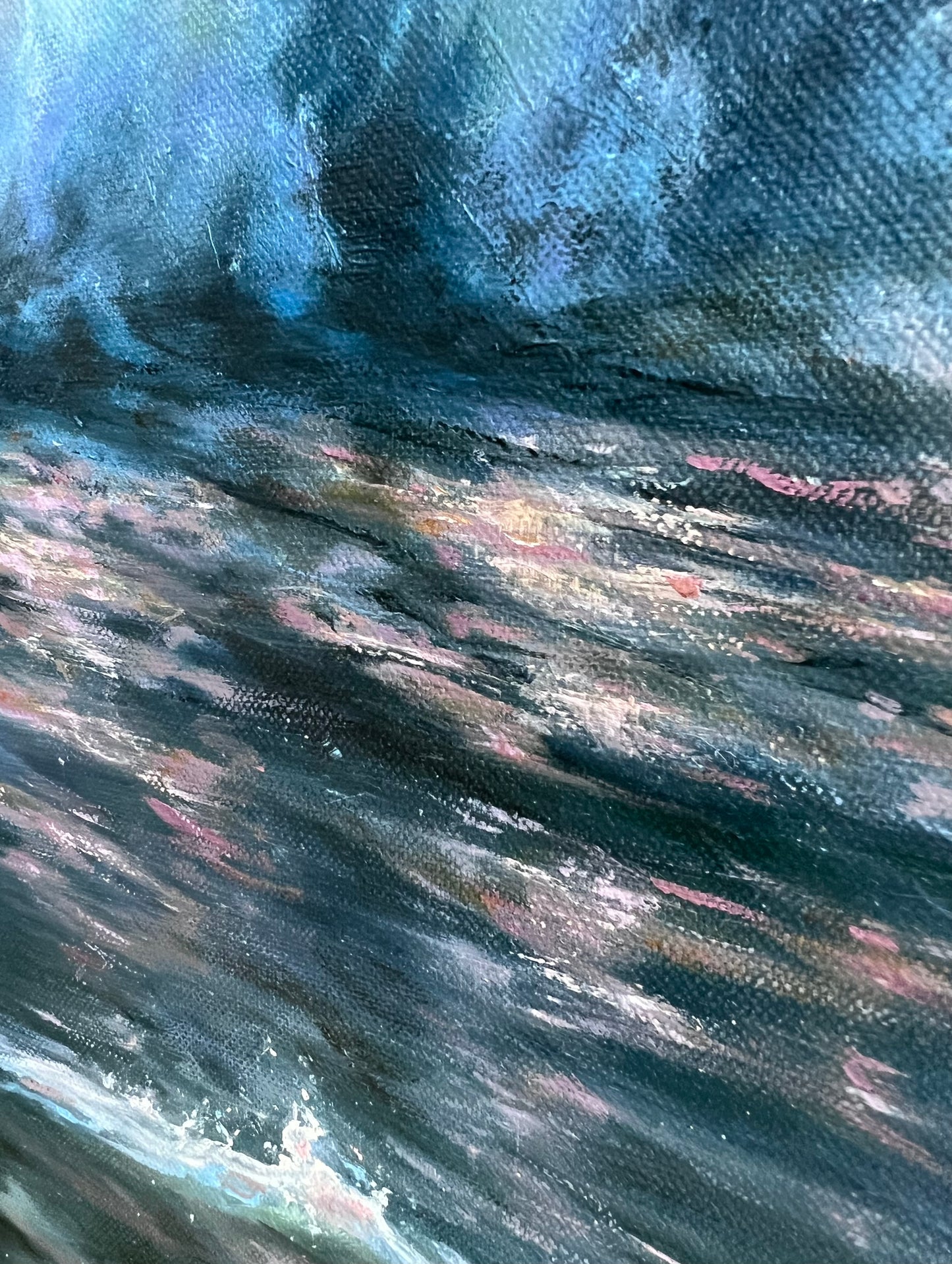 colourful reflections on water surface