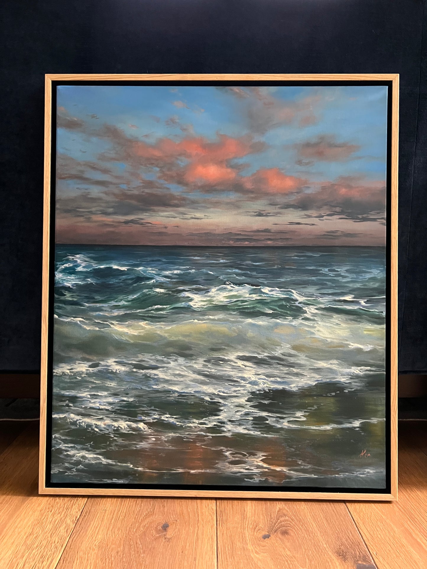 My Happy Place, 50x60 cm, original oil ocean painting