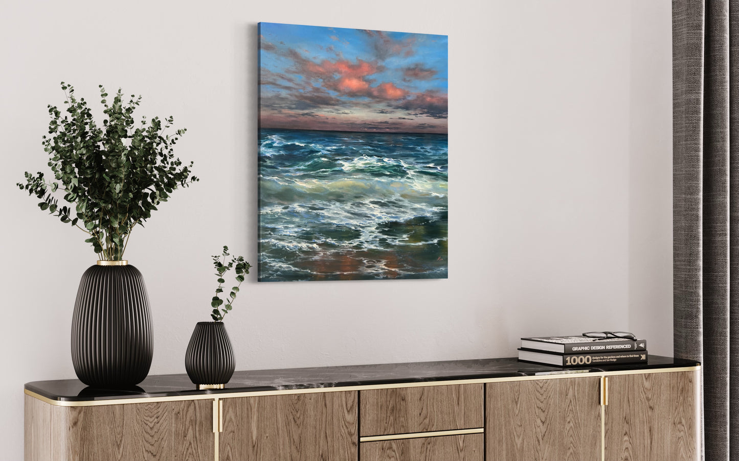 My Happy Place, 50x60 cm, original oil ocean painting