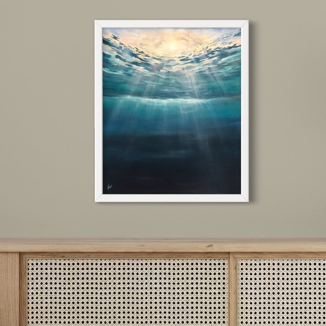 Over Under, seascape, original oil painting