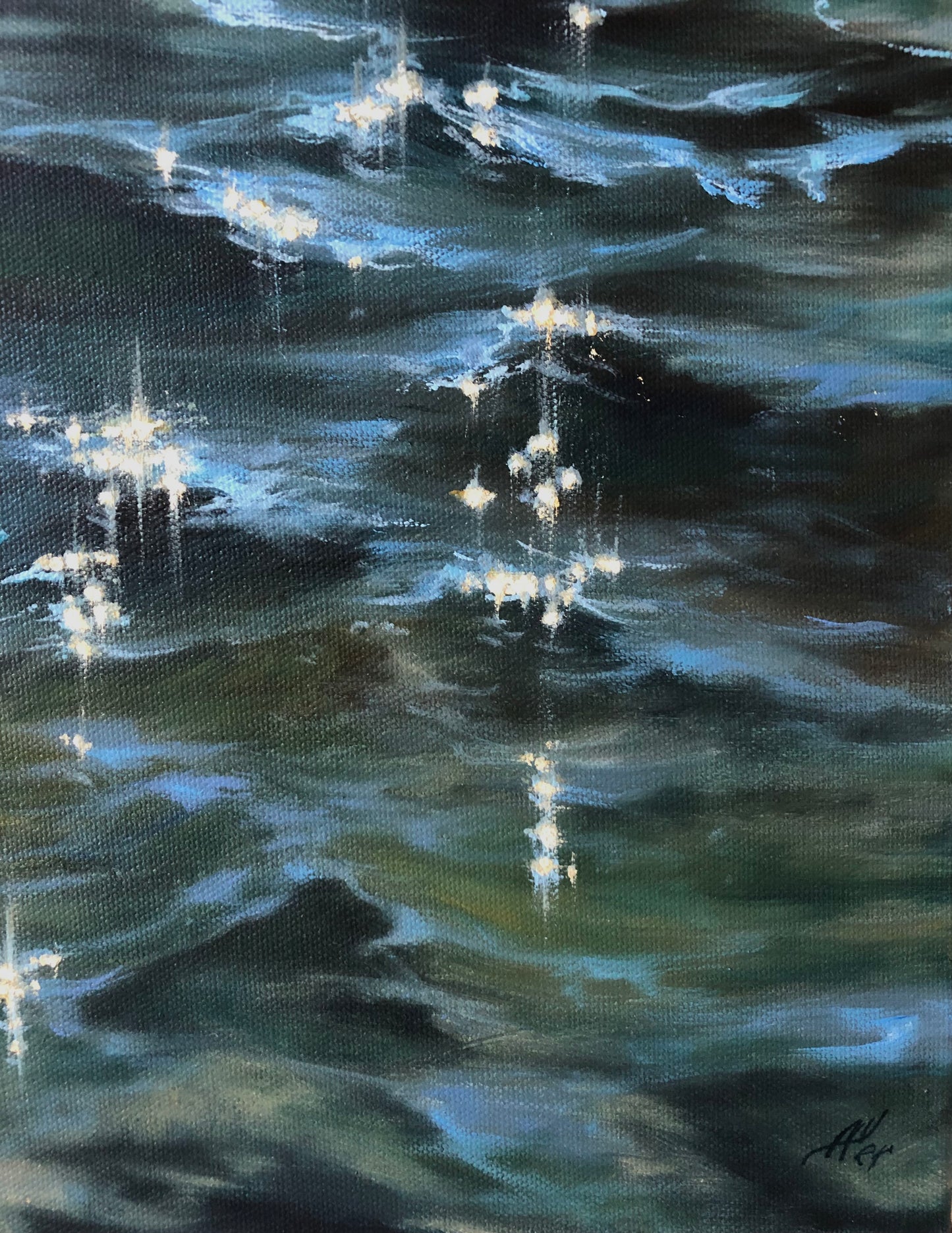 Sea Glitter, 30.5x25.5 cm, original oil painting, seascape
