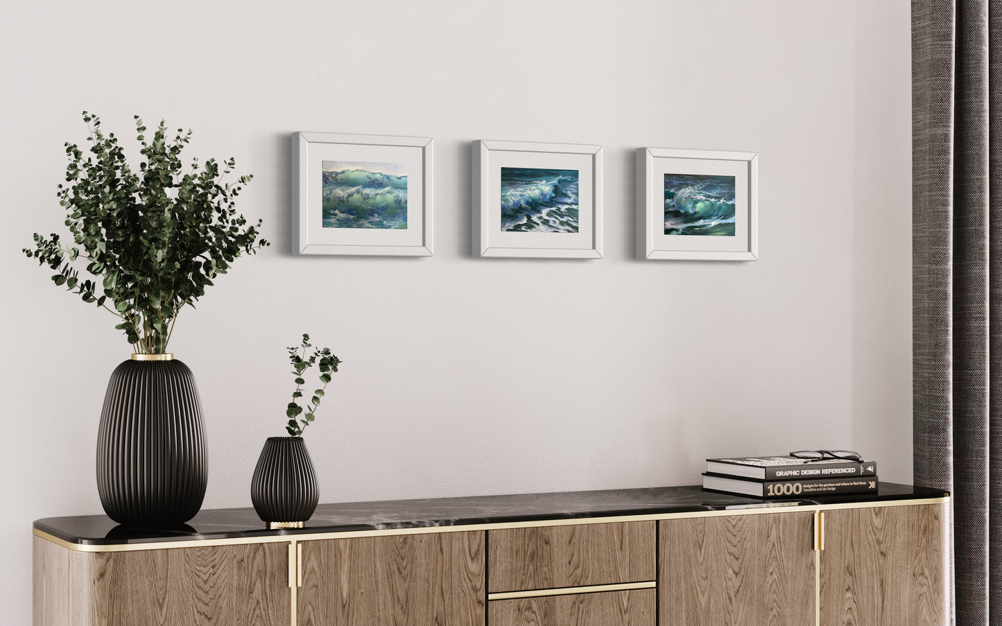 Rolling Home, 13x18 cm, original seascape oil painting