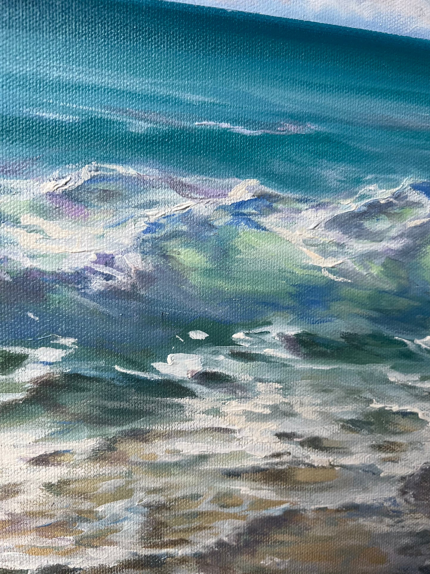 Soft Waves, original oil painting, seascape