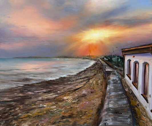 Sunset Boulevard, 51x61 cm, original oil painting
