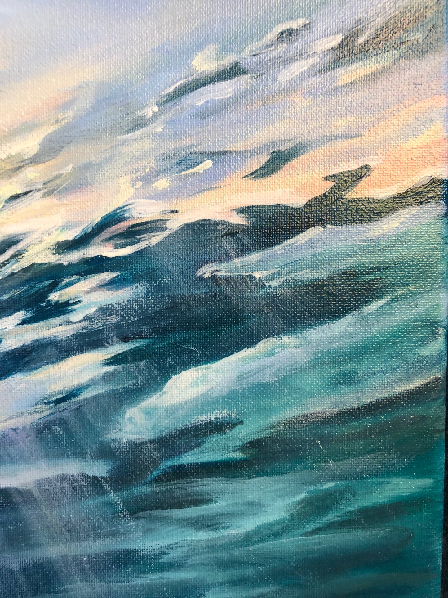 Over Under, seascape, original oil painting