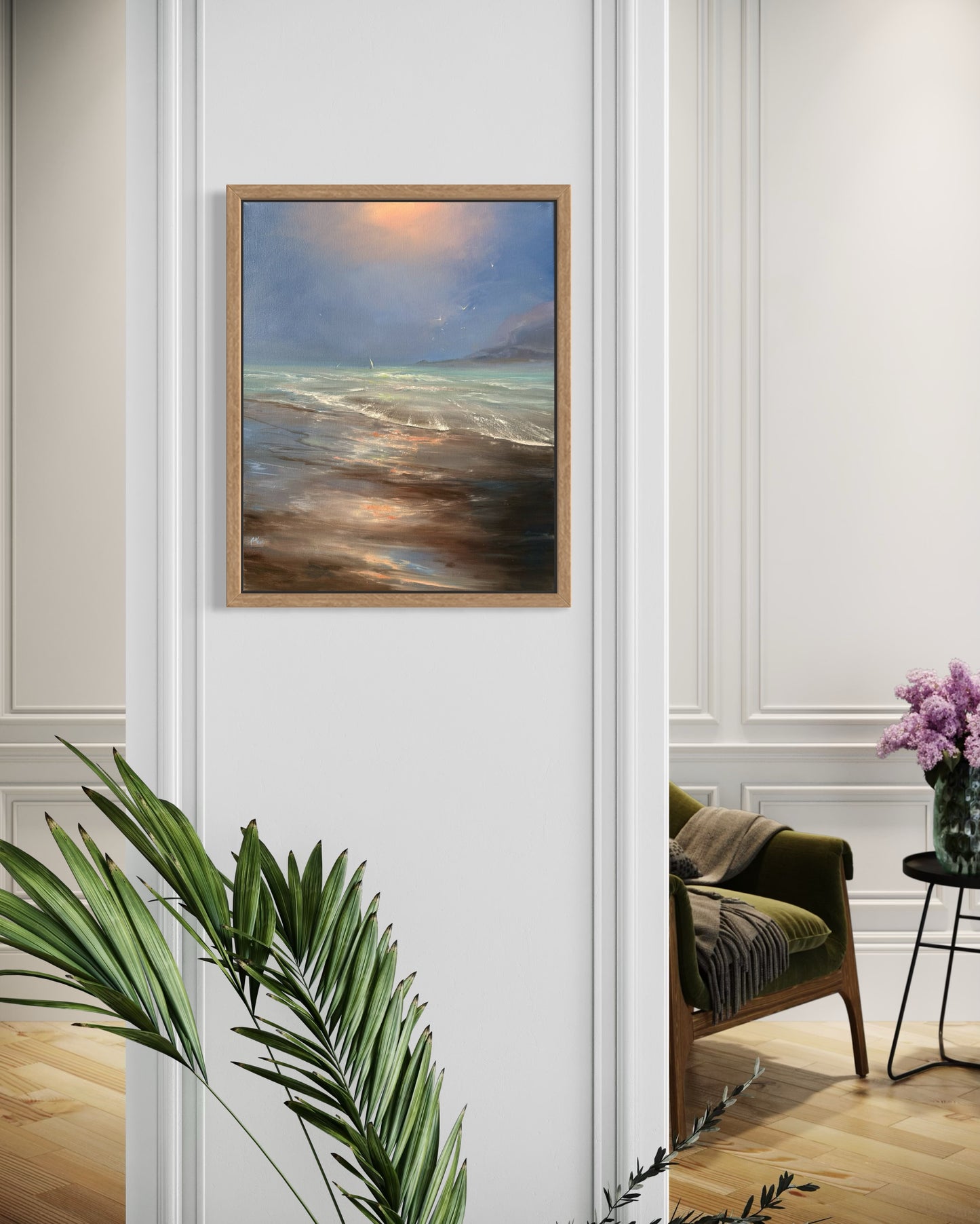 Anticipation of a storm, 41x51 cm , original oil painting, seascape