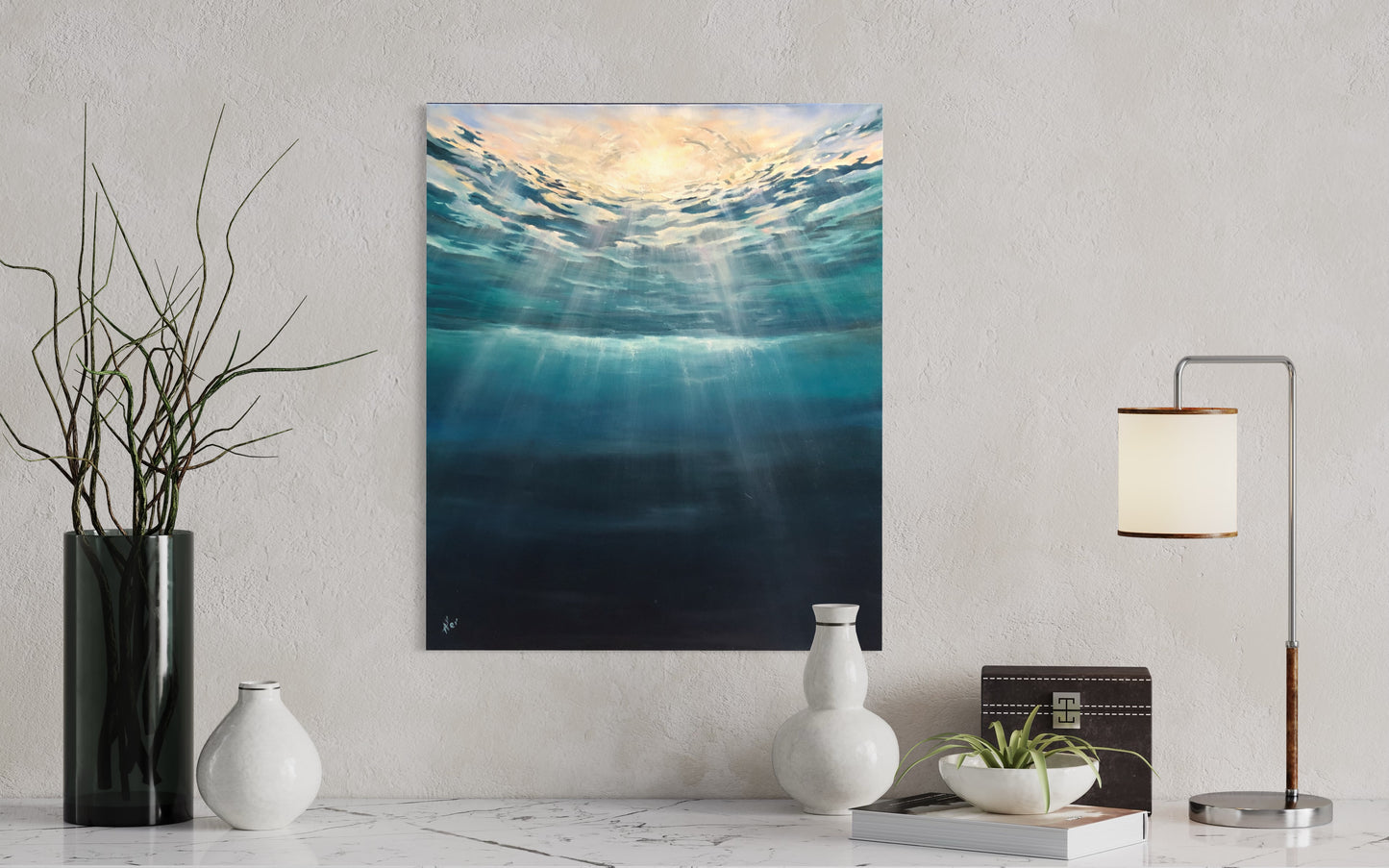 Over Under, seascape, original oil painting