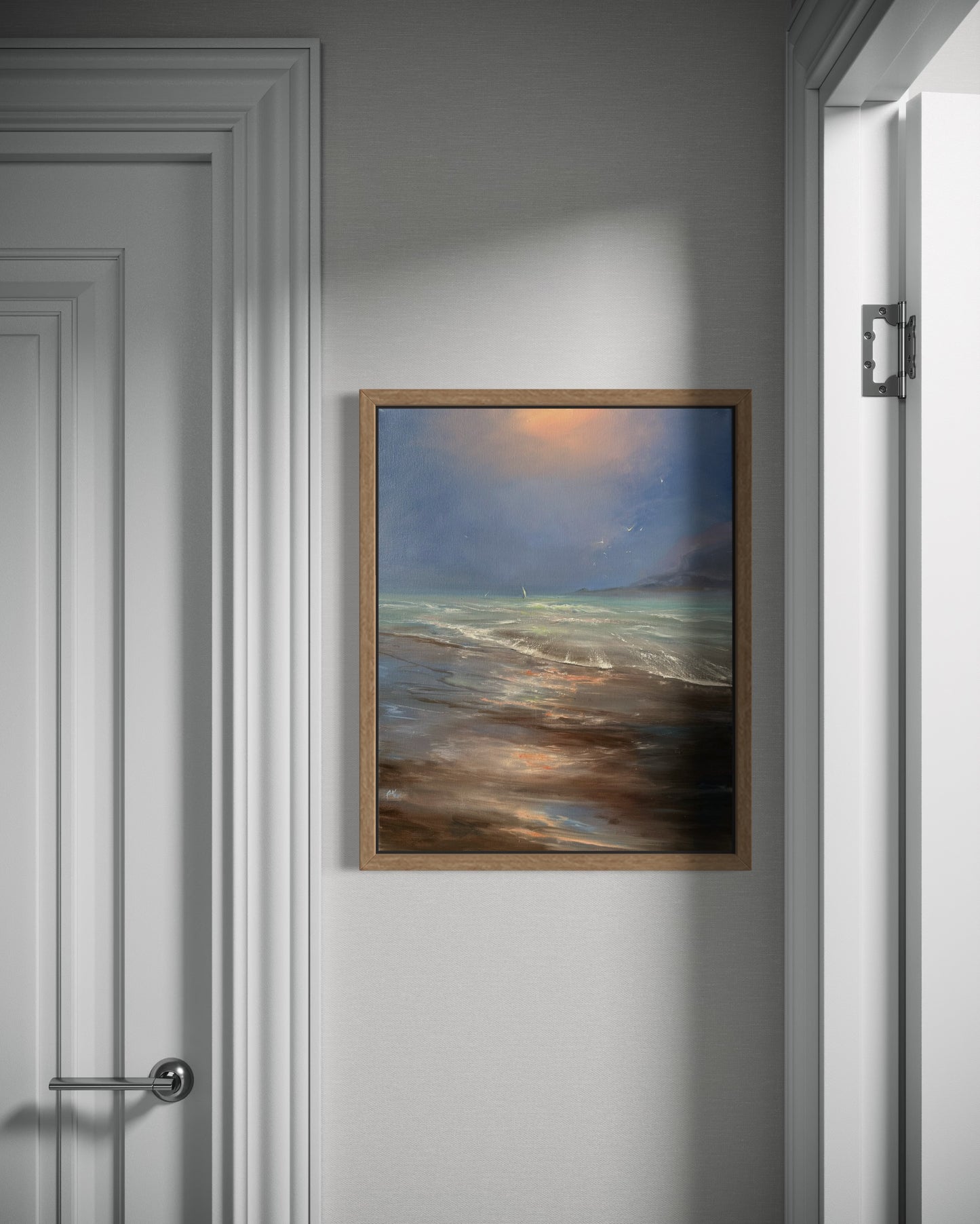 Anticipation of a storm, 41x51 cm , original oil painting, seascape