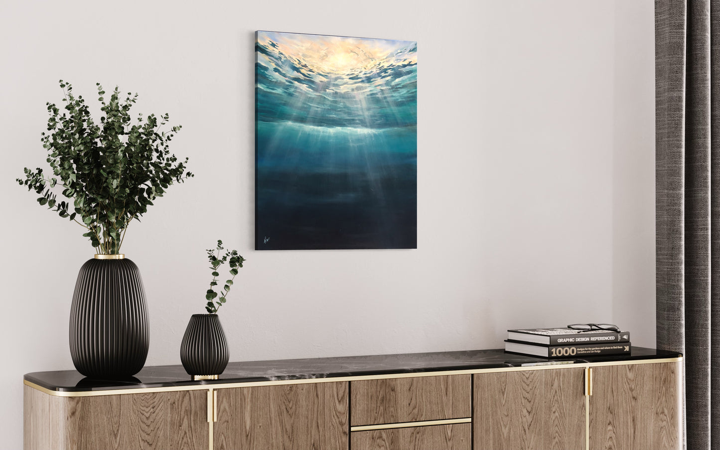 Over Under, seascape, original oil painting