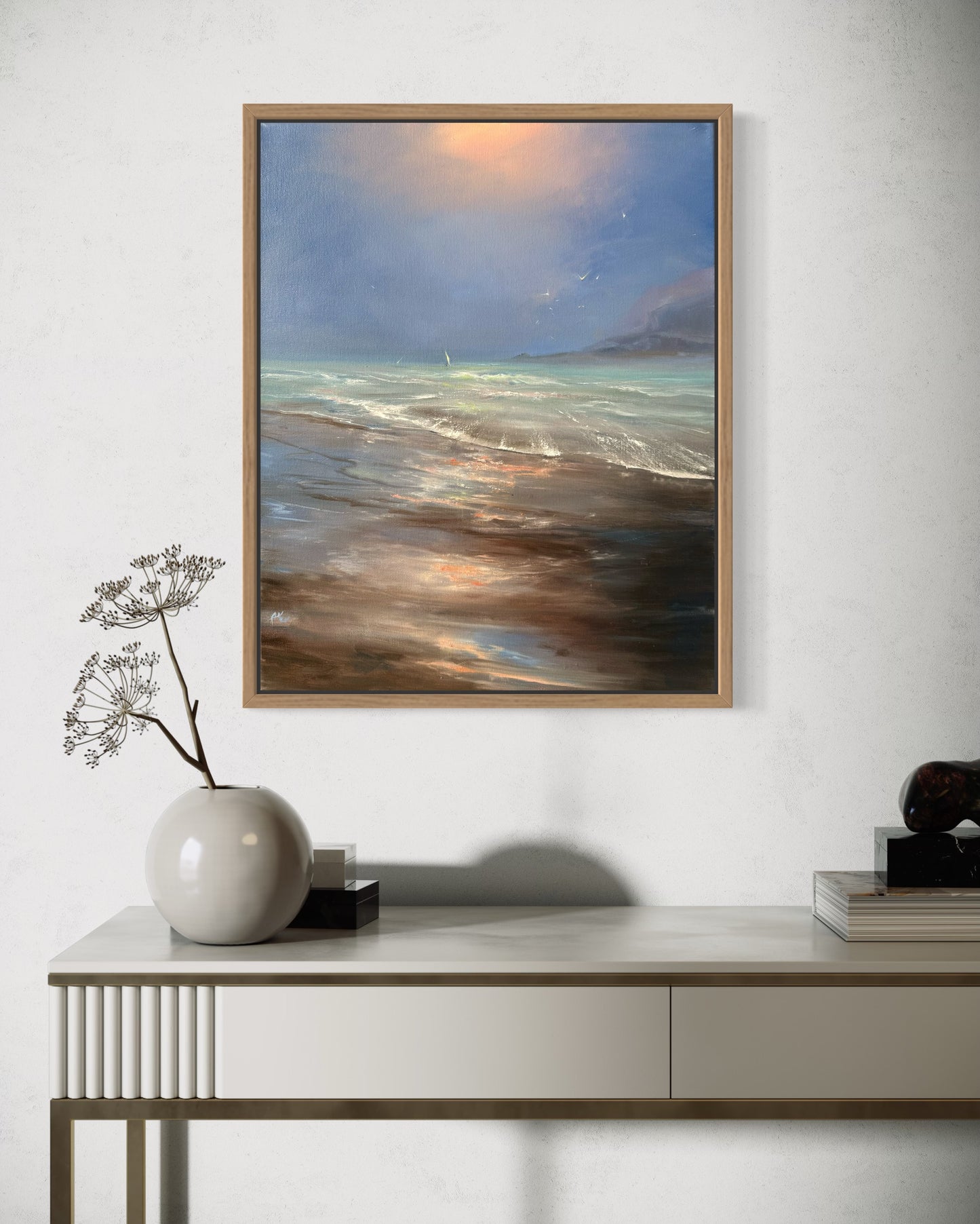 Anticipation of a storm, 41x51 cm , original oil painting, seascape