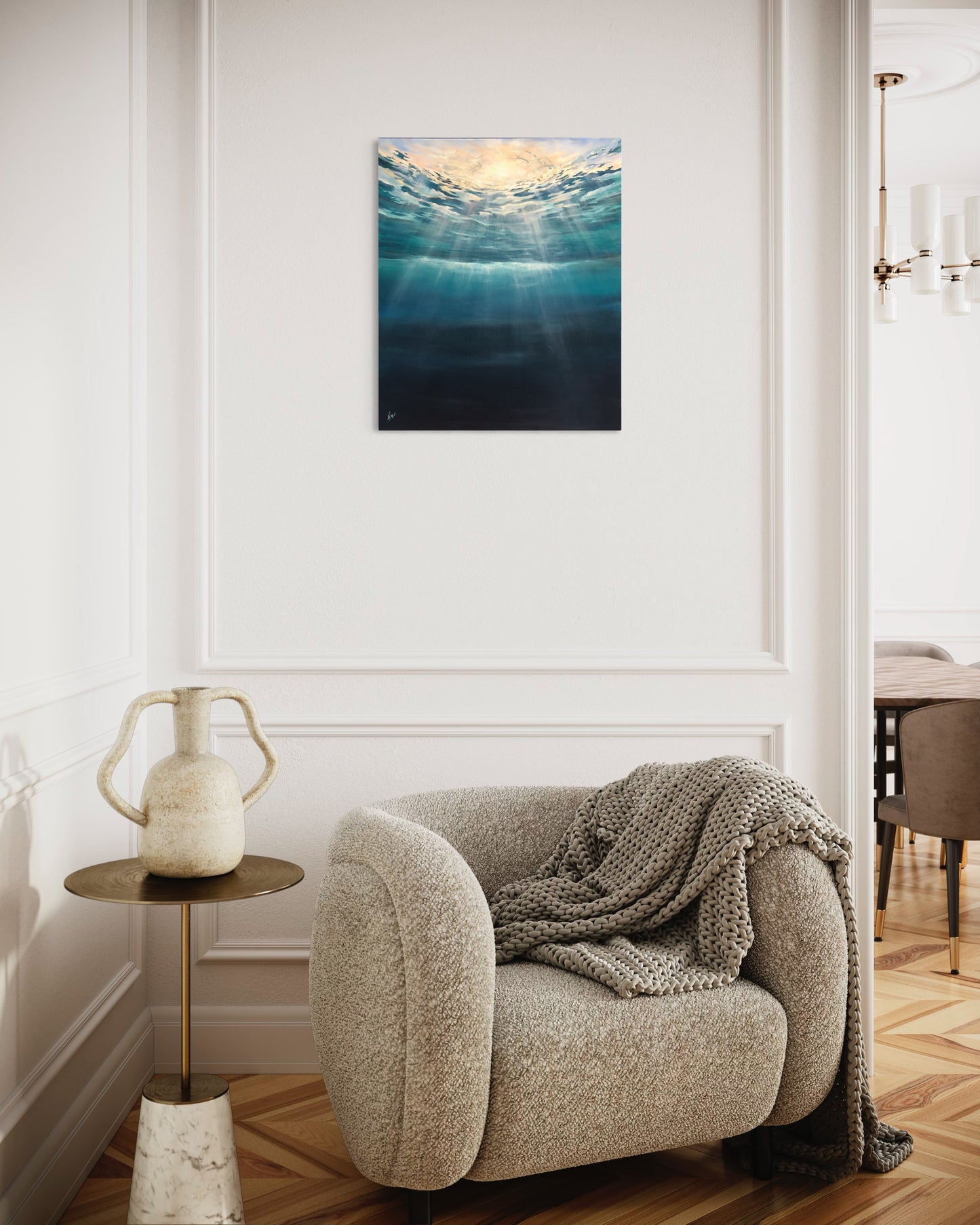 Over Under, seascape, original oil painting
