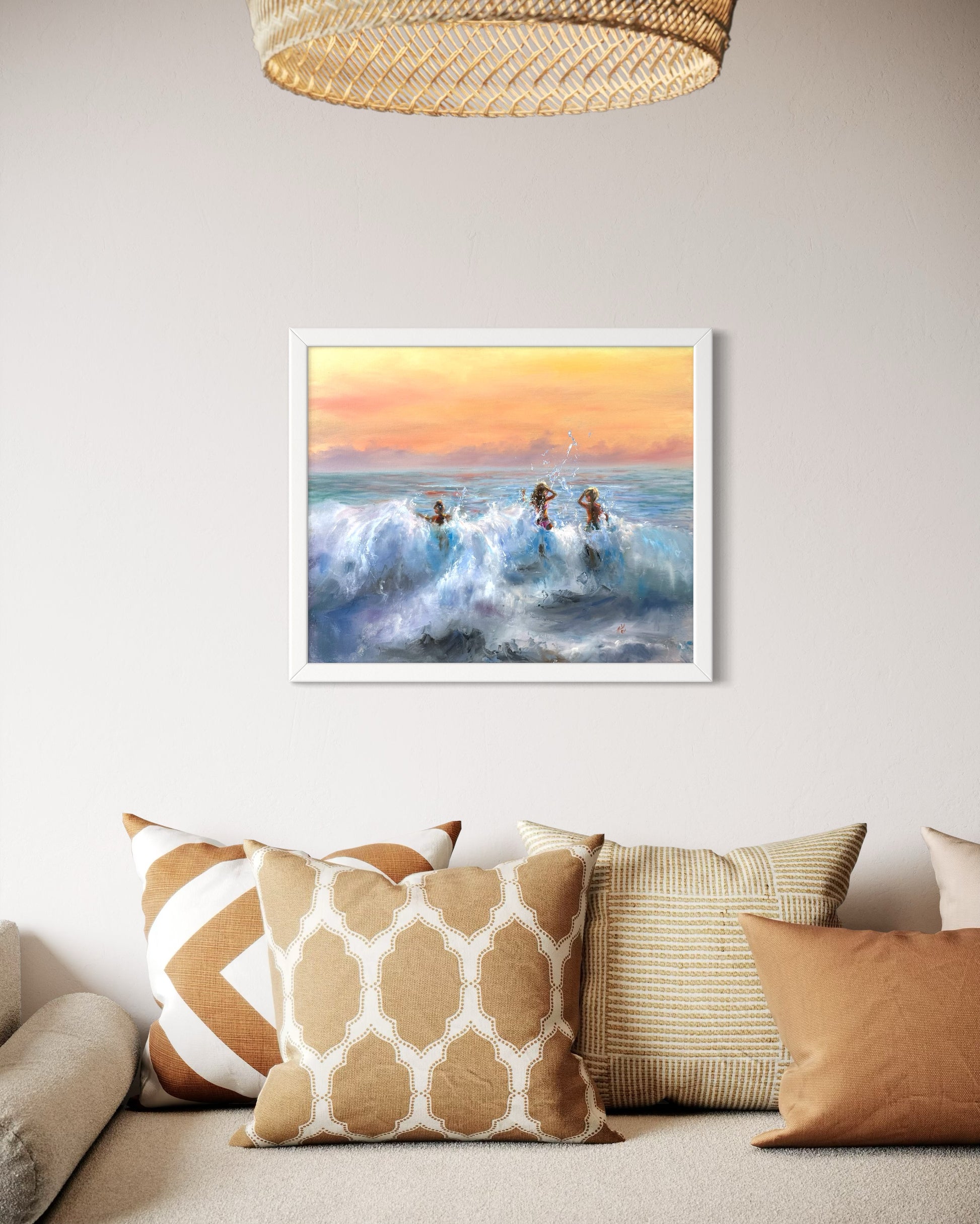 Seascape hanging above the sofa.