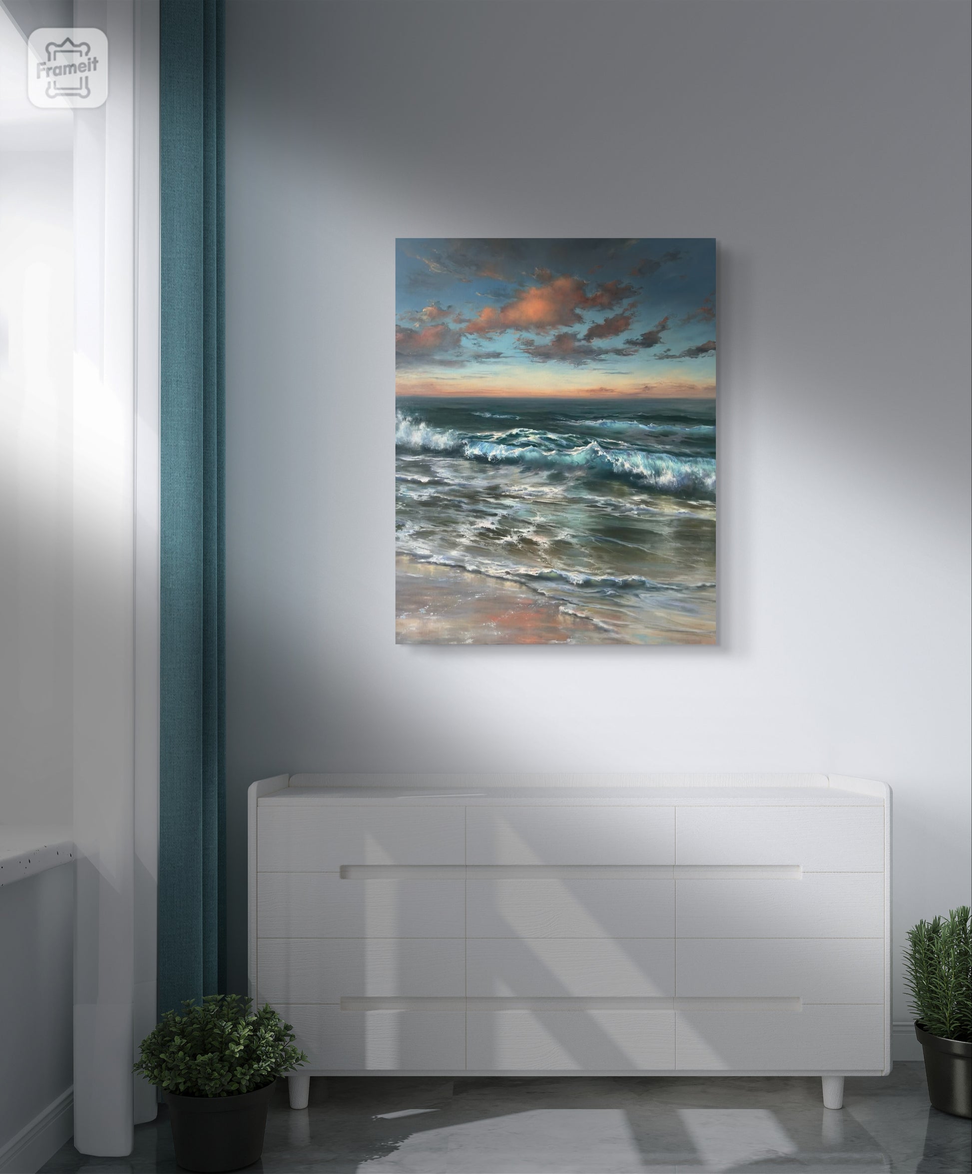 Sunset sea and sky painting