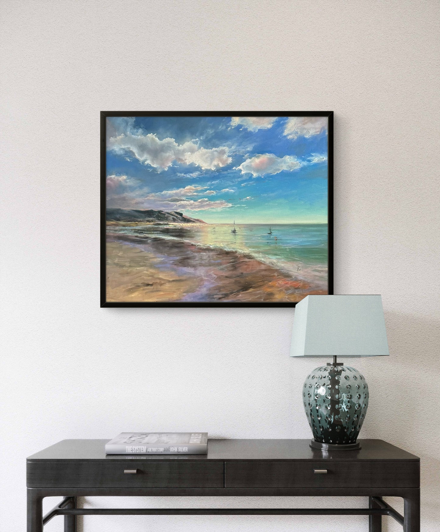 Morning Calm by the Sea, 51x61 cm, original oil painting