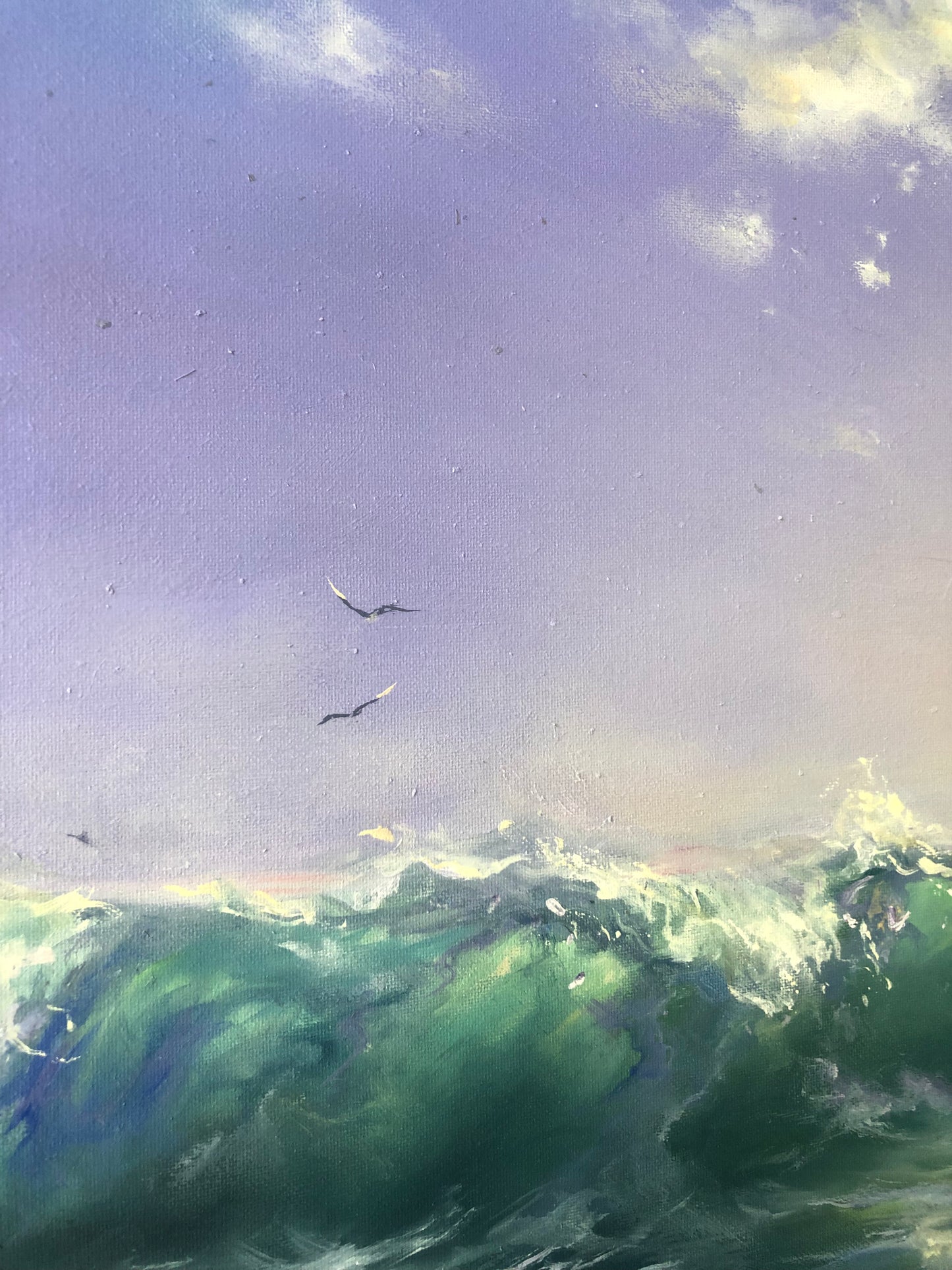 seagulls oil painting