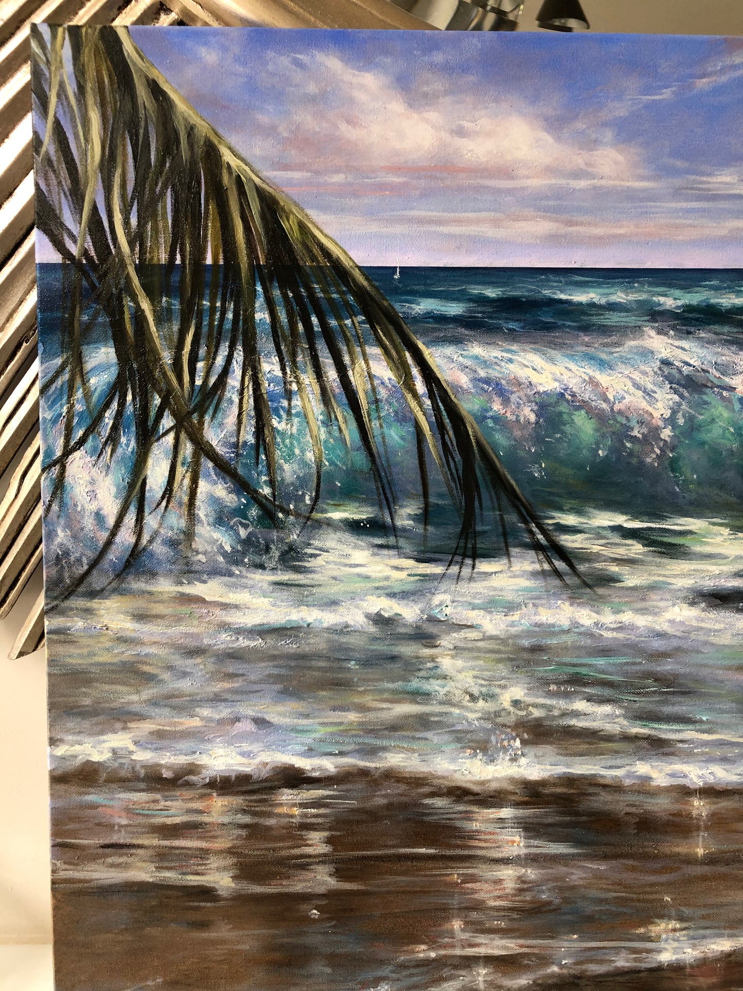palm tree oil painting