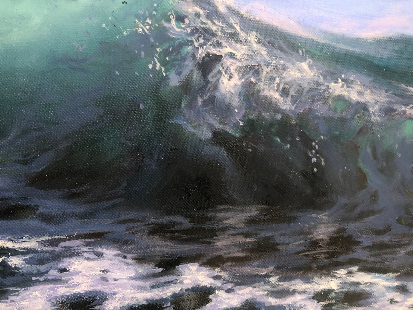 ocean waves oil painting