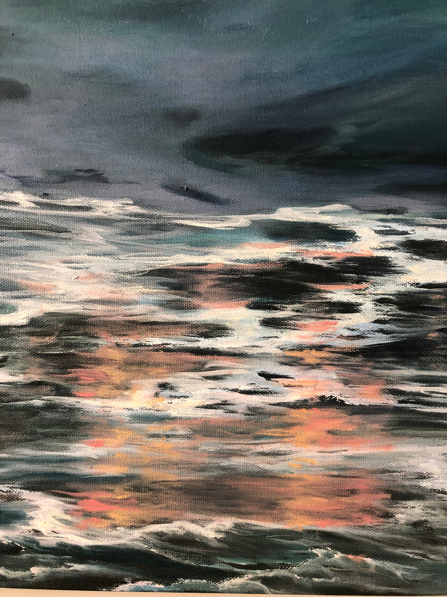 sunlight reflections oil painting