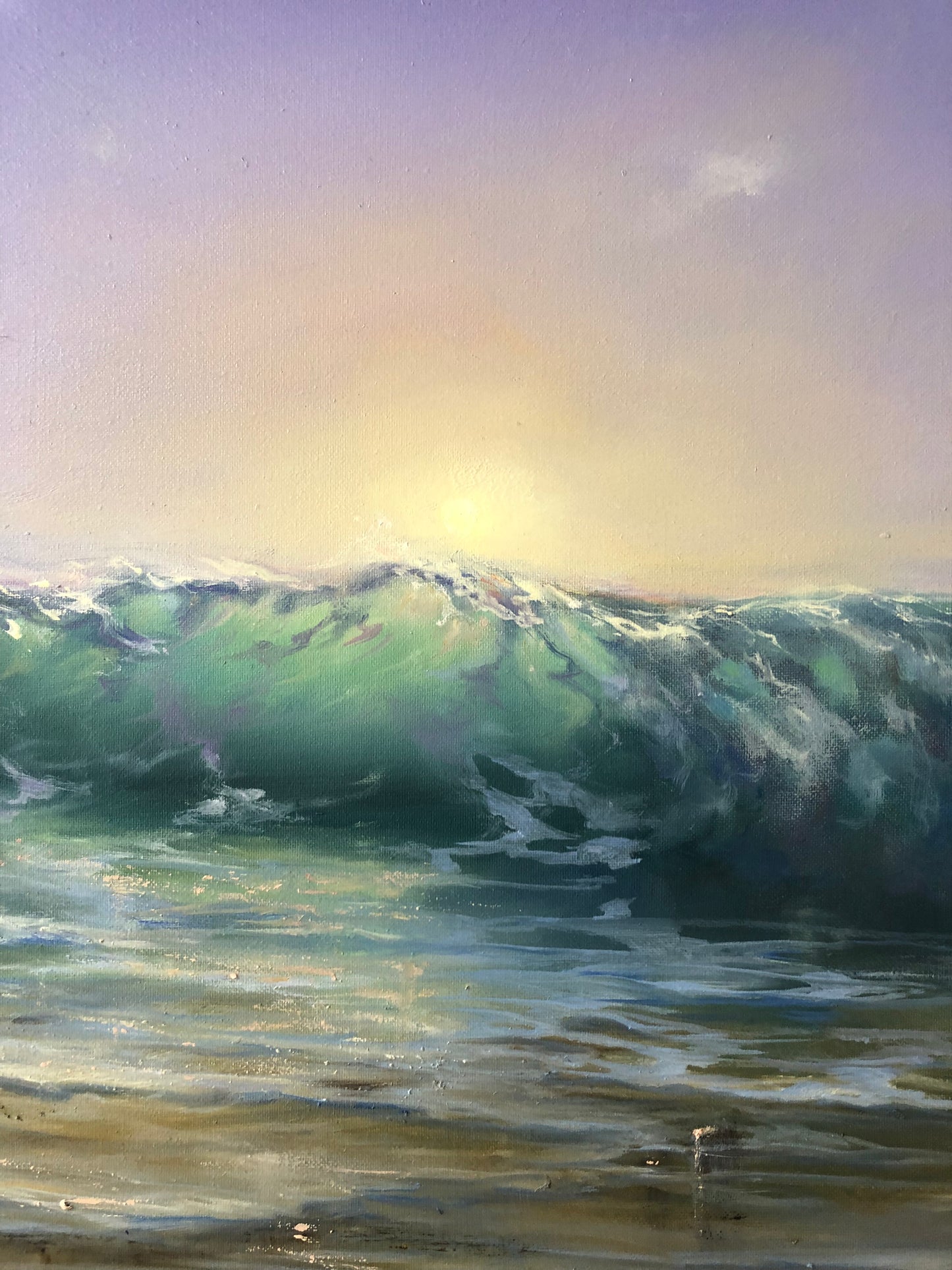 clear wave oil painting