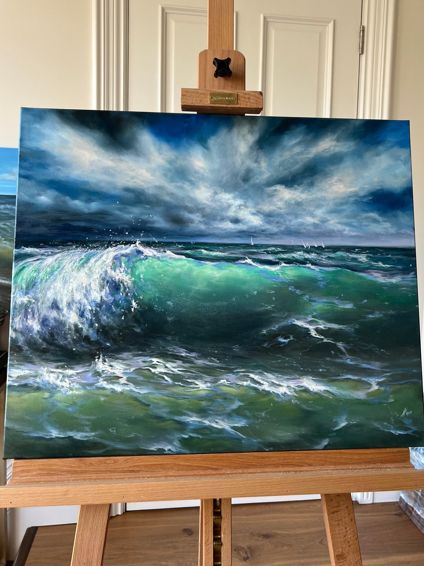 stormy ocean oil painting