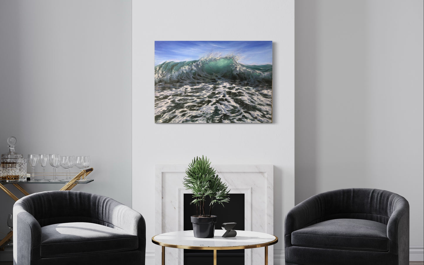 Boisterous Tide, 61x76 cm, original oil painting