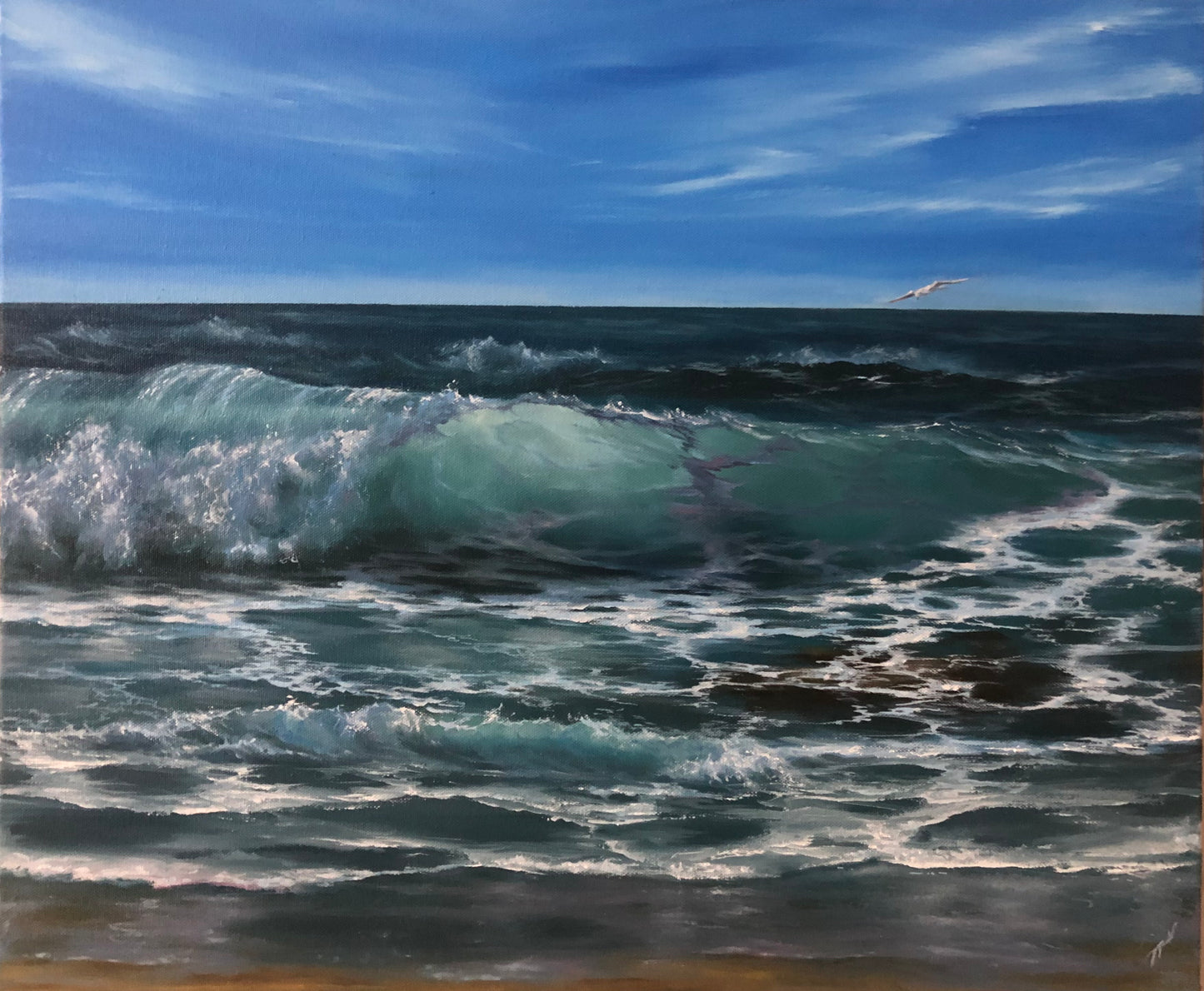 Clear wave seascape