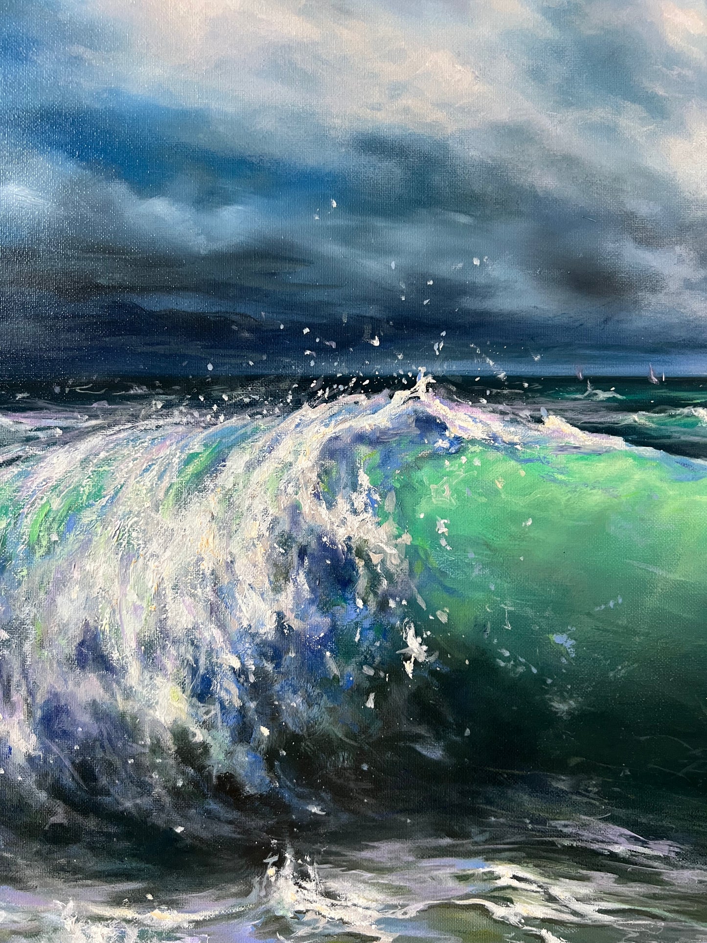 crushing wave oil painting for sale