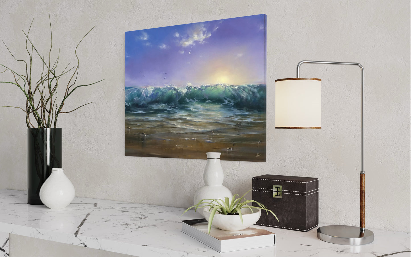 stormy sea oil painting