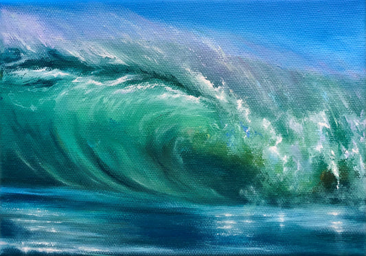 Chasing Dreams, 15x21 cm, original seascape, oil painting