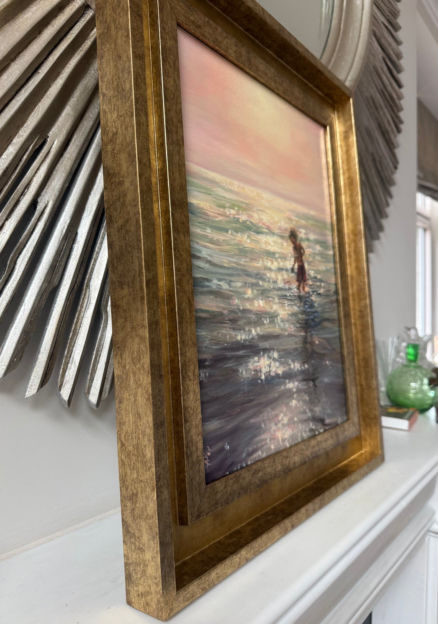 Sunlit, 40x30cm, linen, original oil painting, seascape