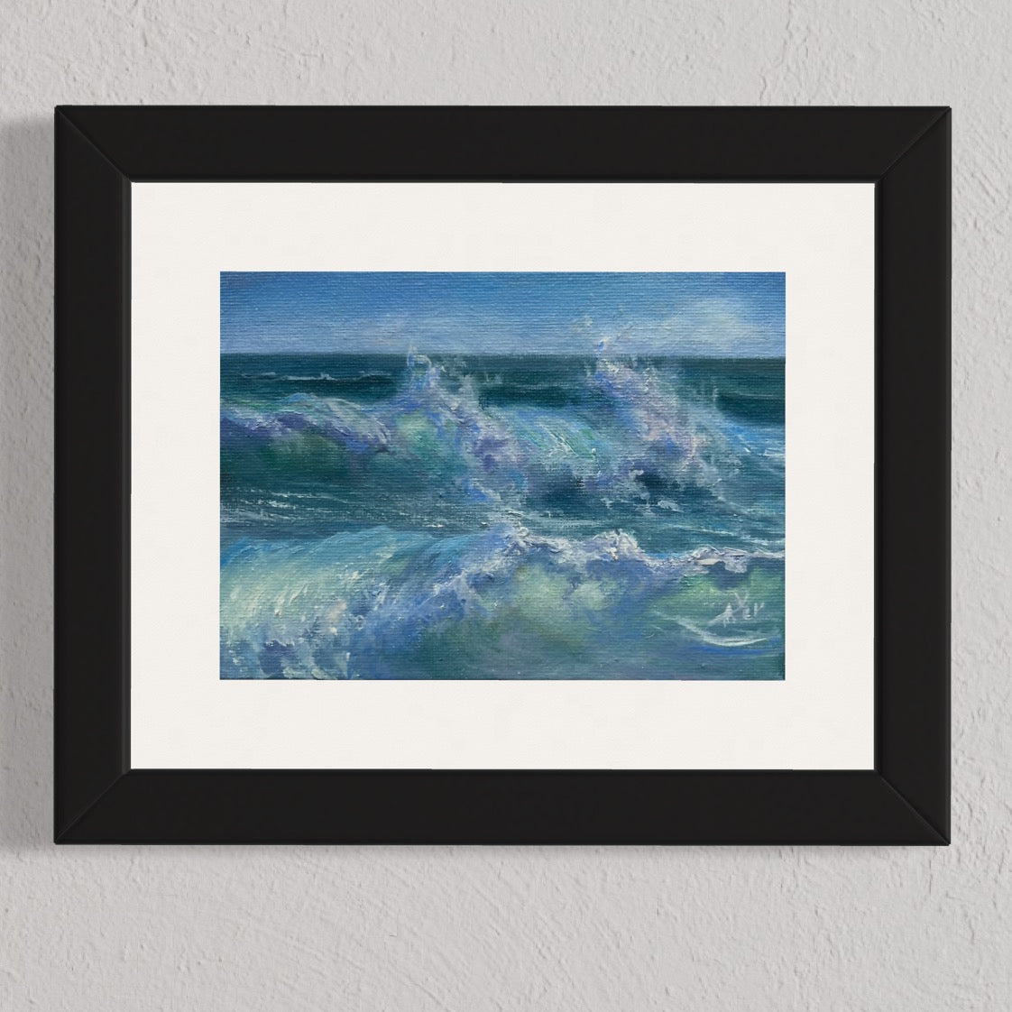 Racing Waves, original seascape oil painting