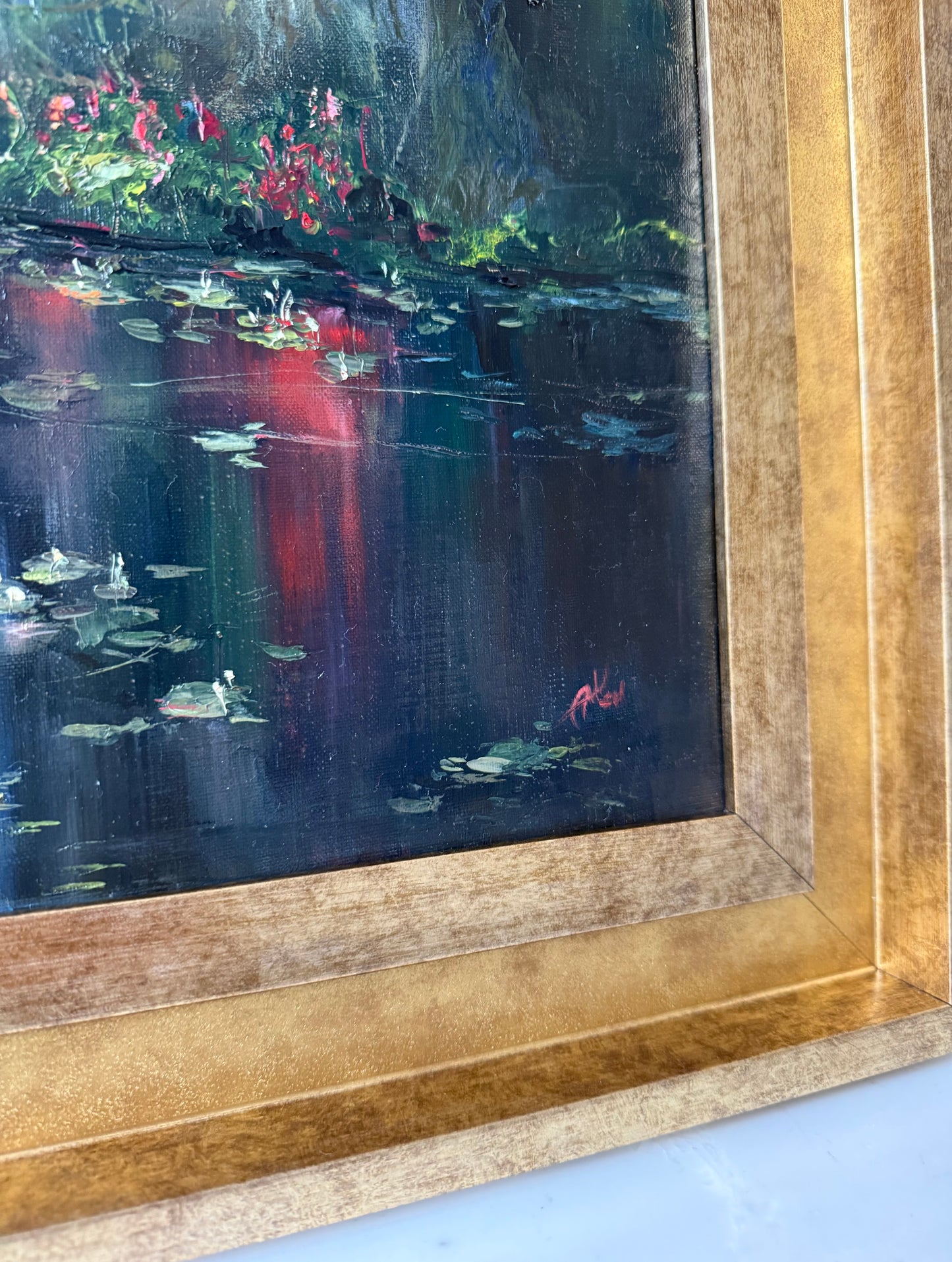 Secret garden, 30x40 cm, original oil on linen landscape painting