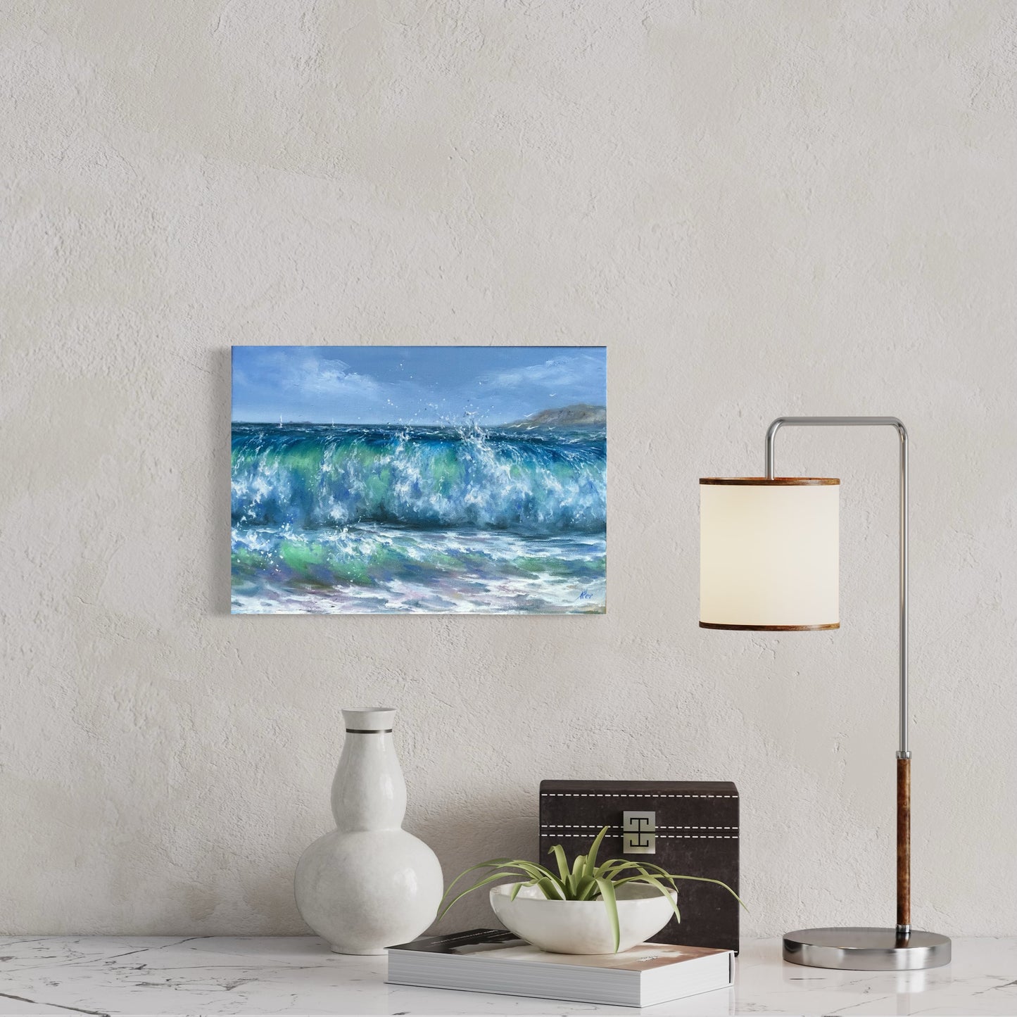 Gentle Sea Breeze, original oil painting, seascape