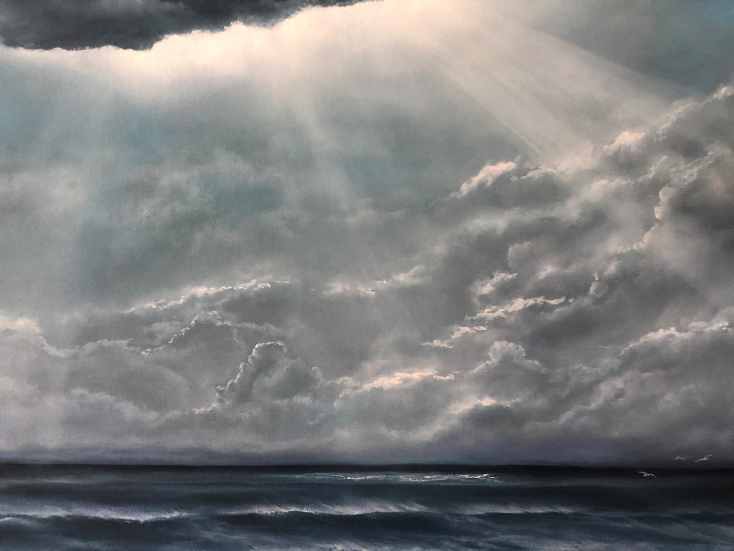 After storm, original oil painting
