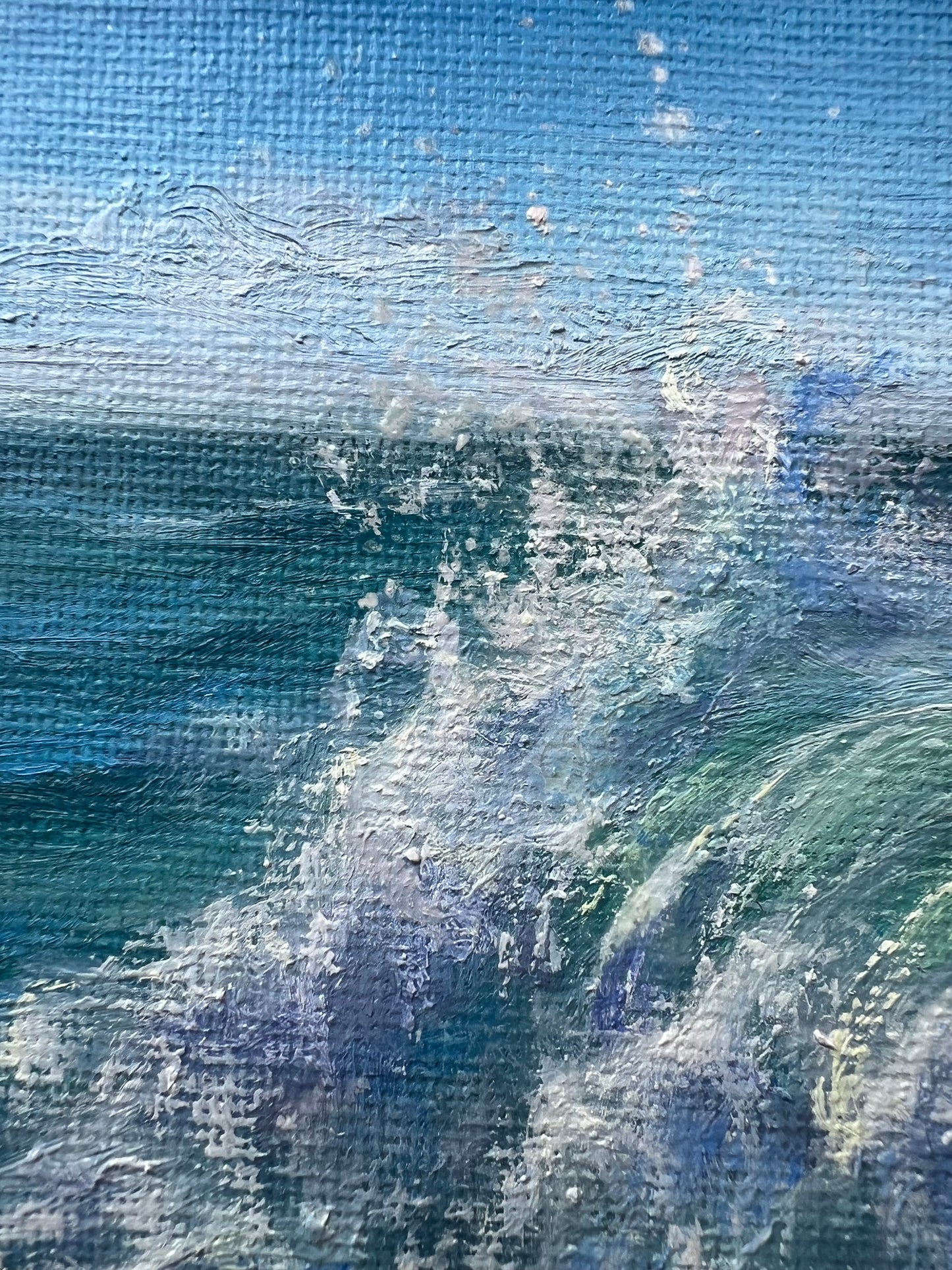 Racing Waves, original seascape oil painting