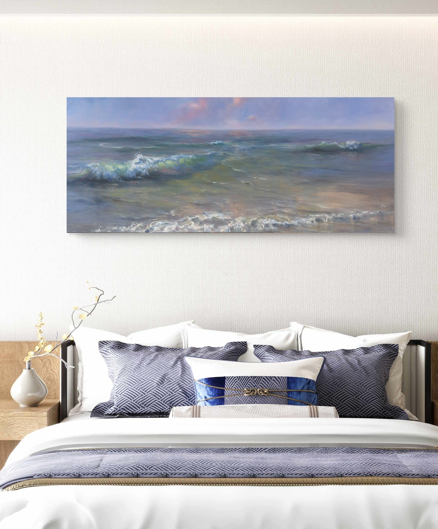 Crystal Cove, 50x120 cm, original sea oil painting