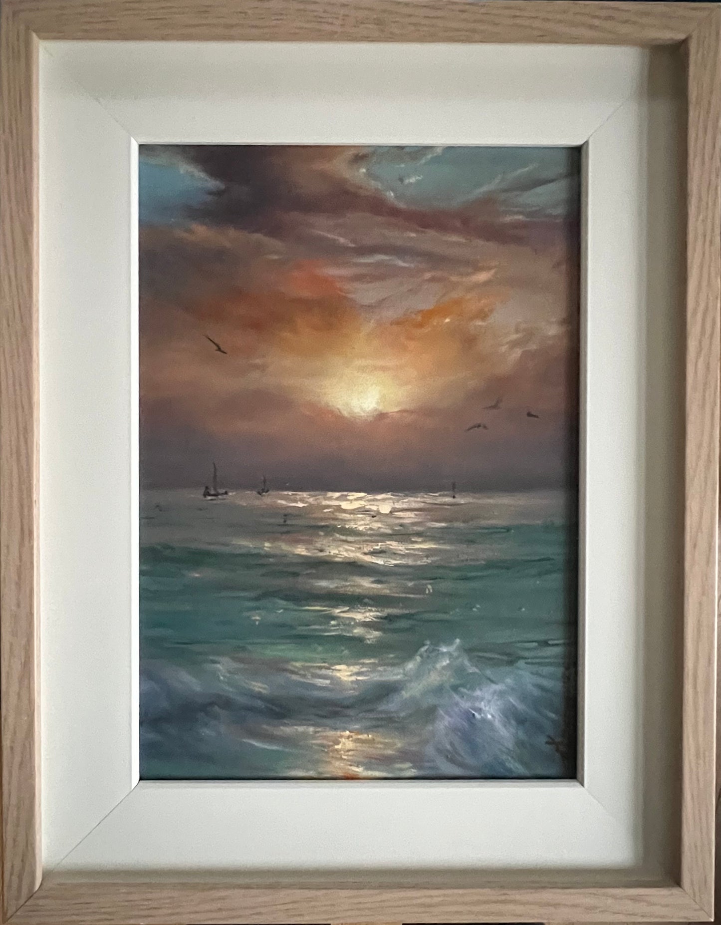 New Dawn, original seascape oil painting