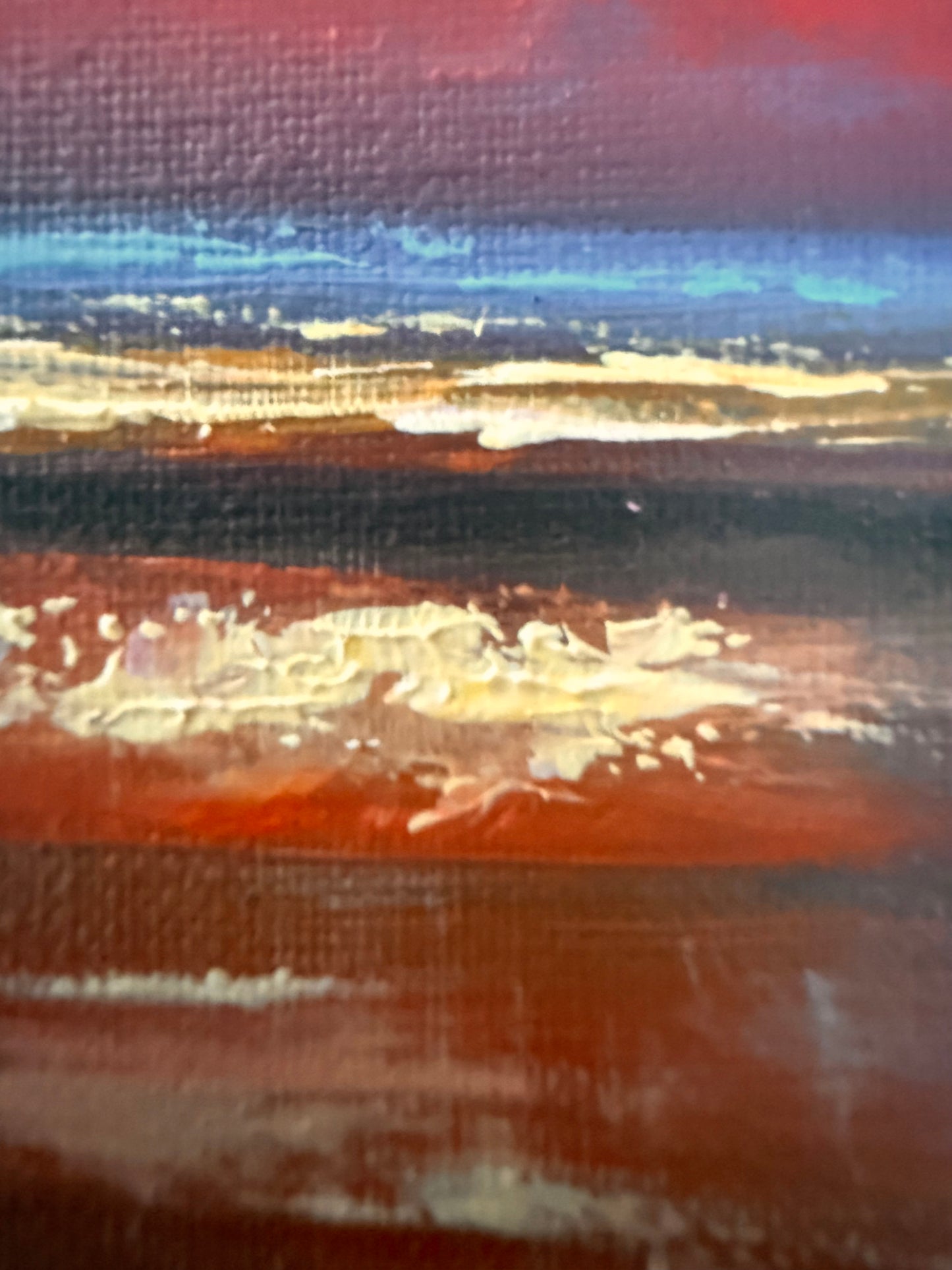 Chasing Light, 30x40 cm, original oil on linen seascape