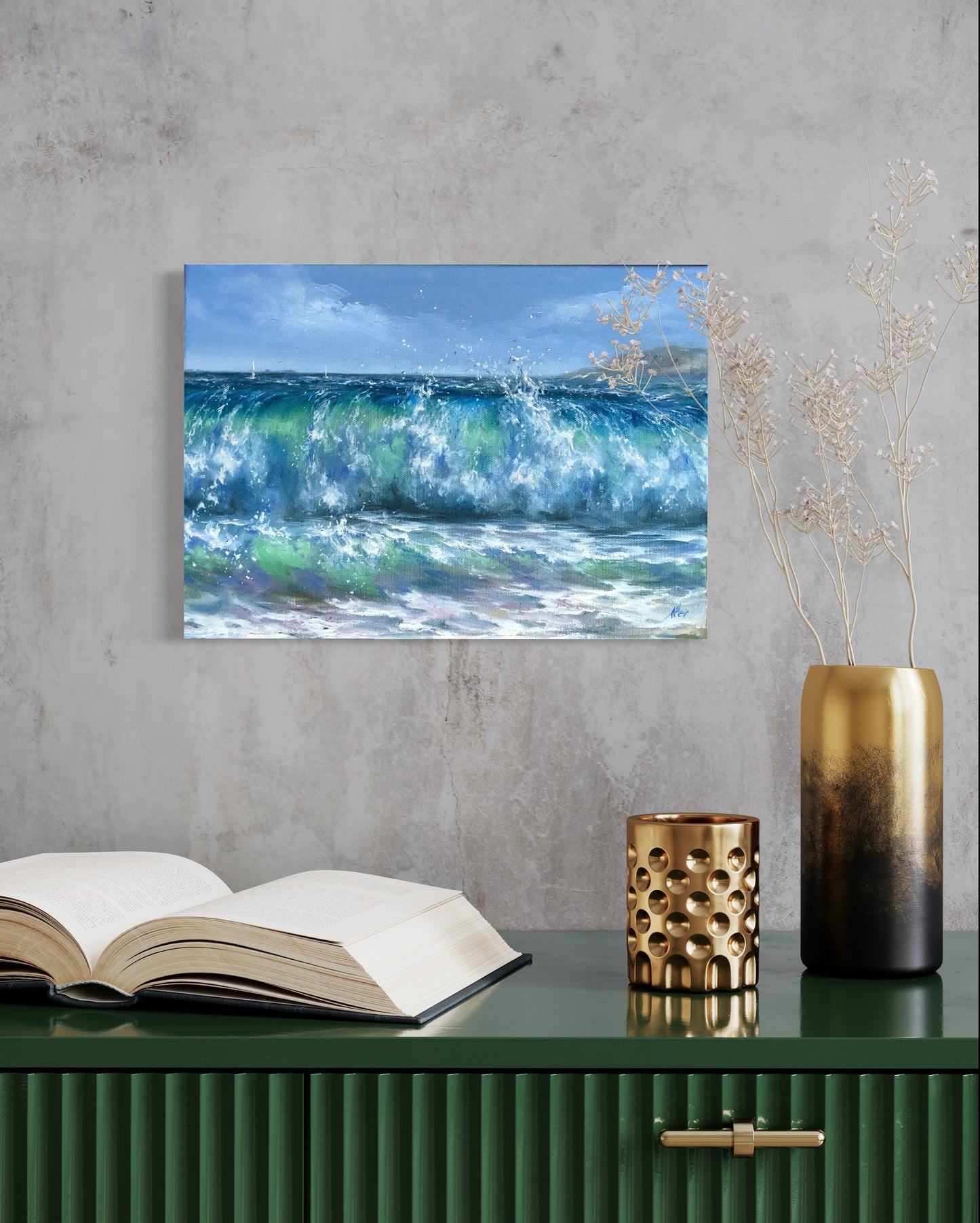 Gentle Sea Breeze, original oil painting, seascape