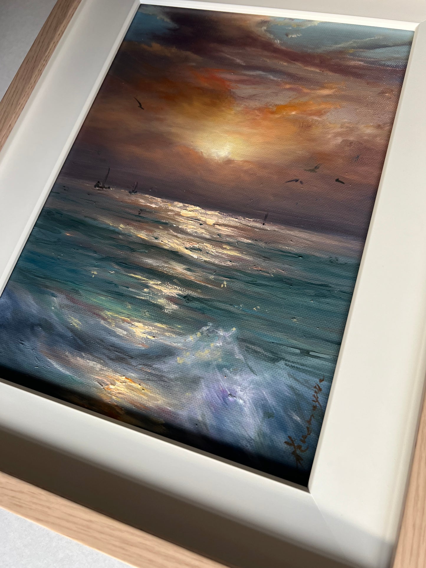 New Dawn, original seascape oil painting